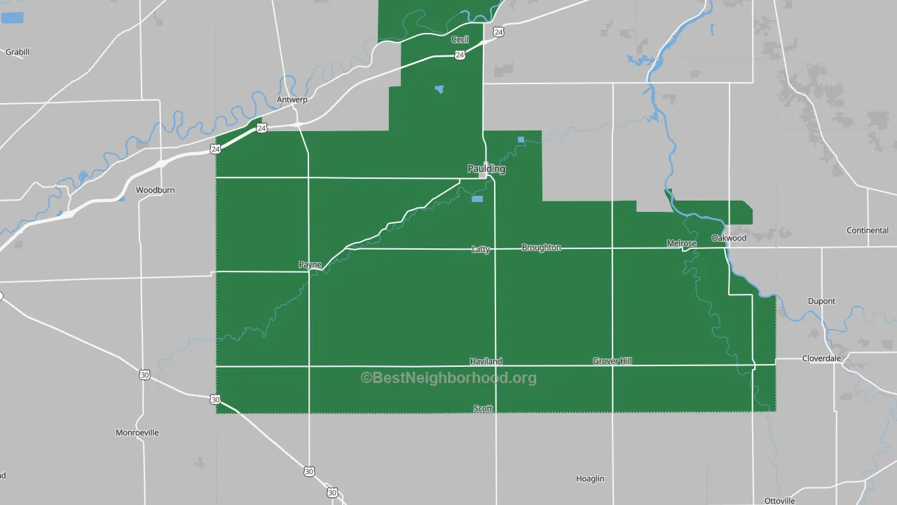 Paulding Putnam Fiber fiber availablility map and speeds