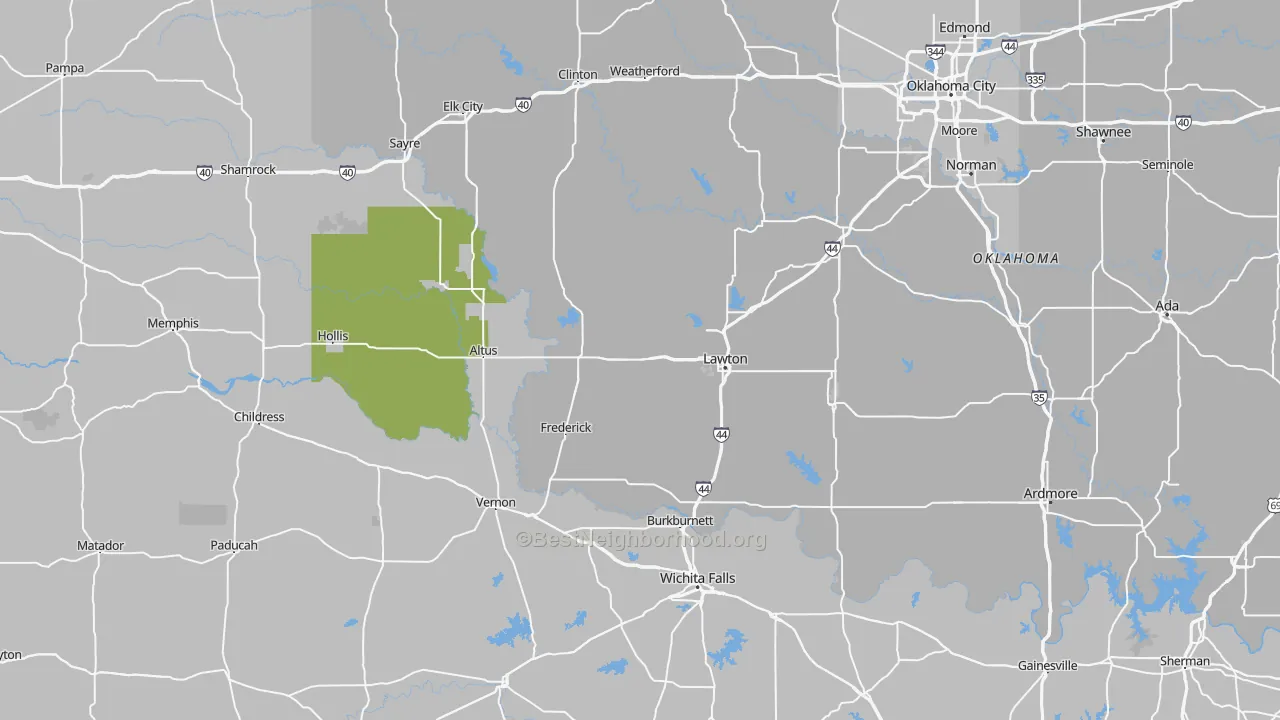 Southwest Oklahoma Internet fiber availablility map and speeds
