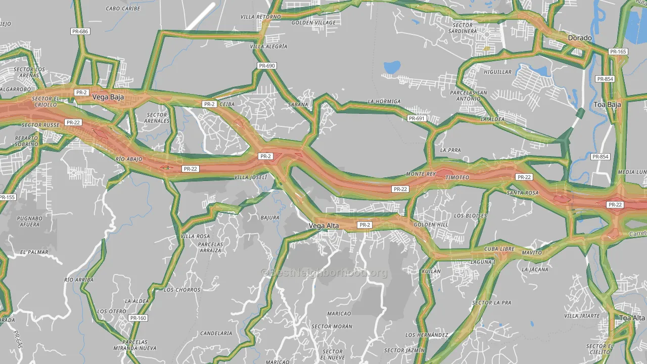00692, PR Map of Noise Levels in 00692