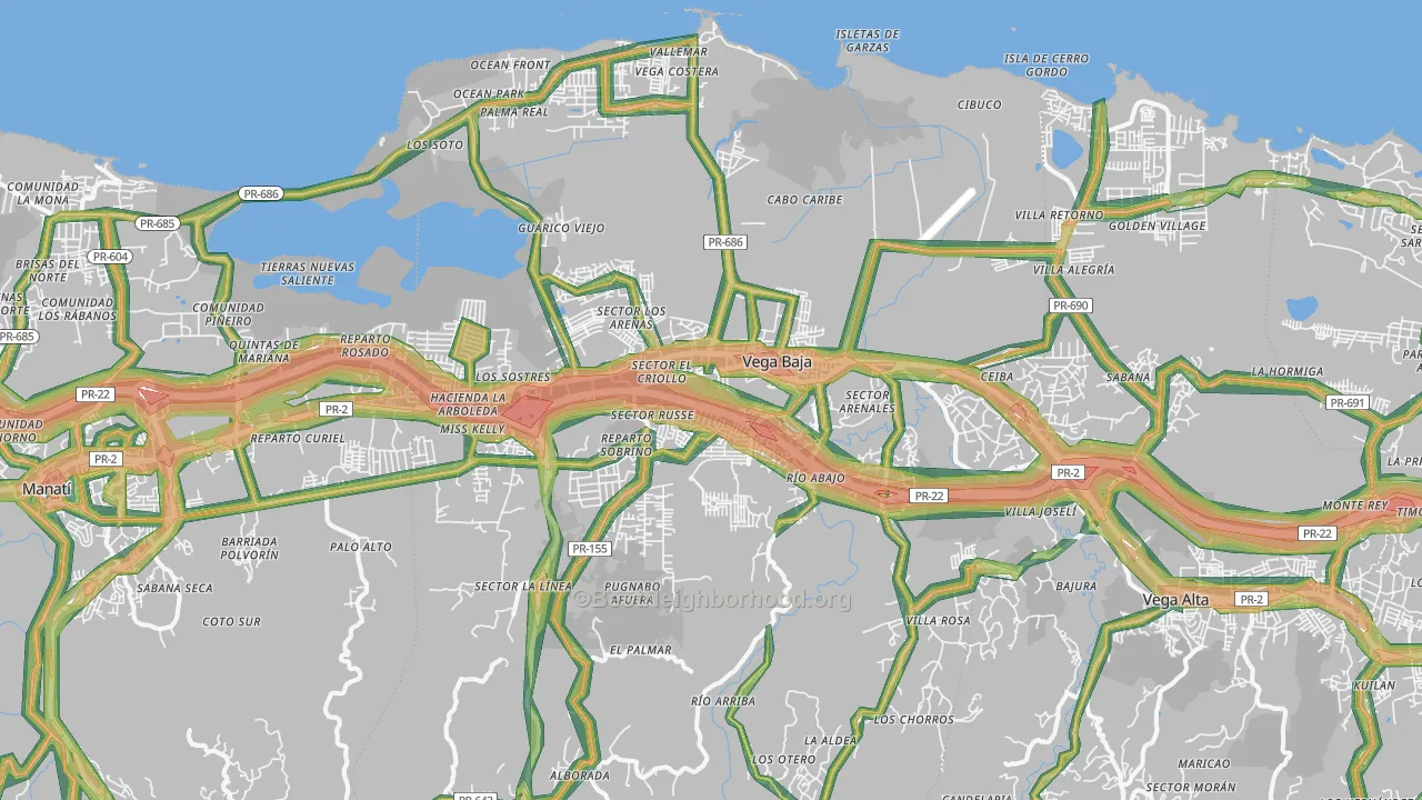 00693, PR Map of Noise Levels in 00693