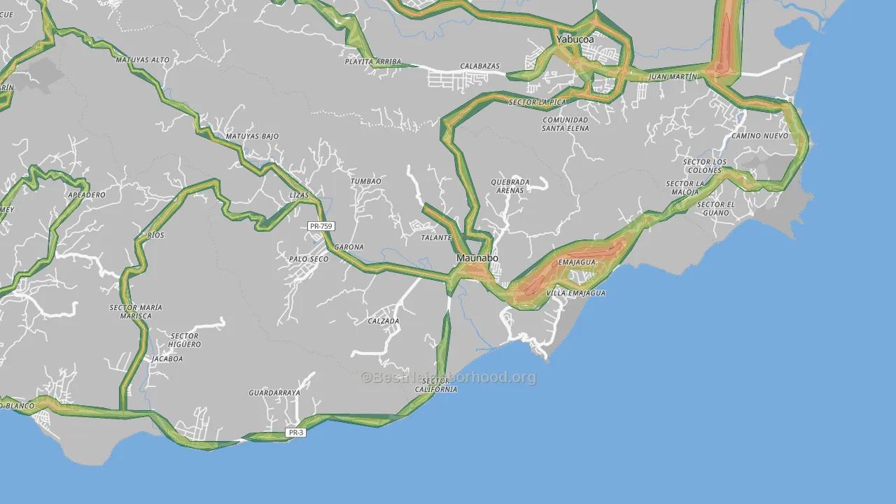 00707, PR Map of Noise Levels in 00707