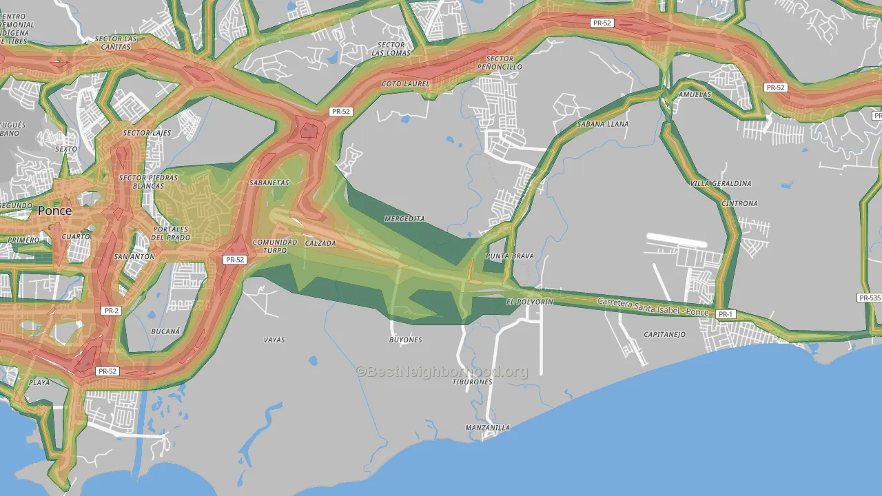 00715, PR Map of Noise Levels in 00715
