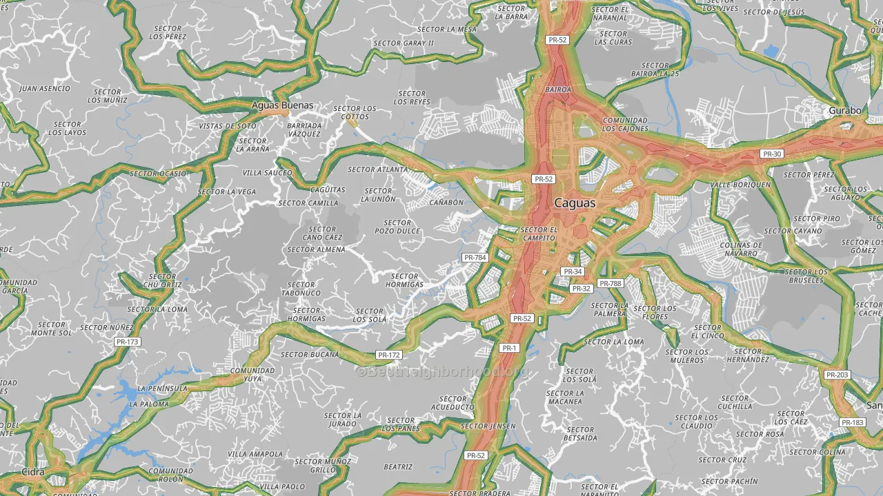 00727, PR Map of Noise Levels in 00727