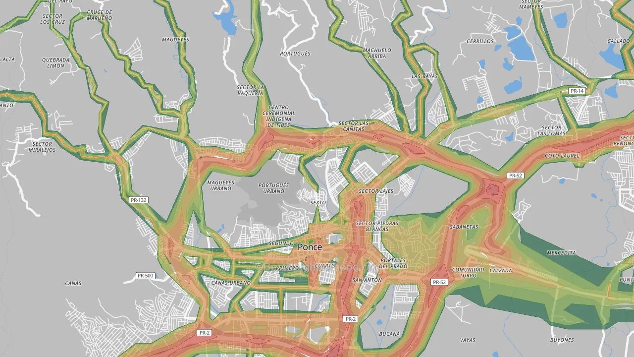 00730, PR Map of Noise Levels in 00730