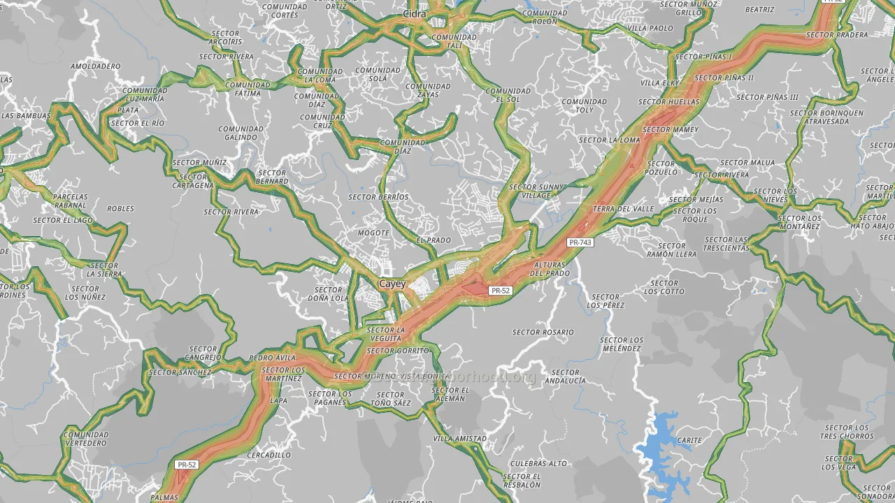 00736, PR Map of Noise Levels in 00736