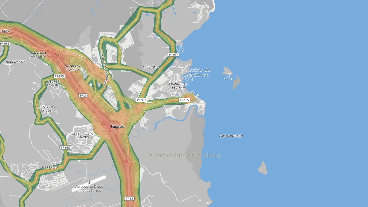 00740, PR Map of Noise Levels in 00740