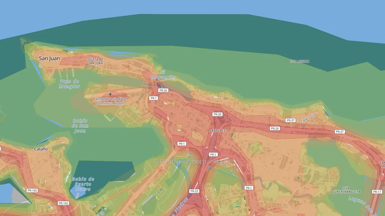 00907, PR Map of Noise Levels in 00907