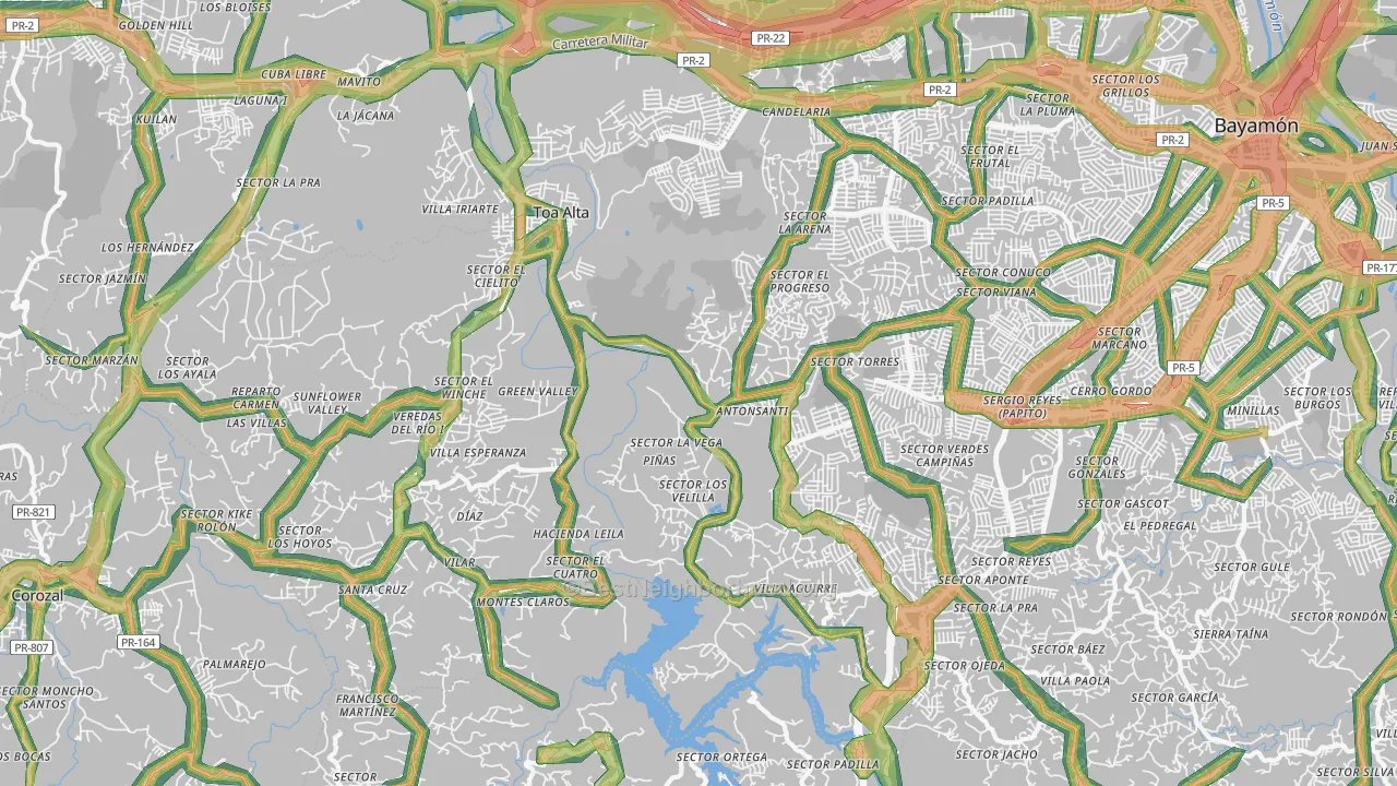 00953, PR Map of Noise Levels in 00953