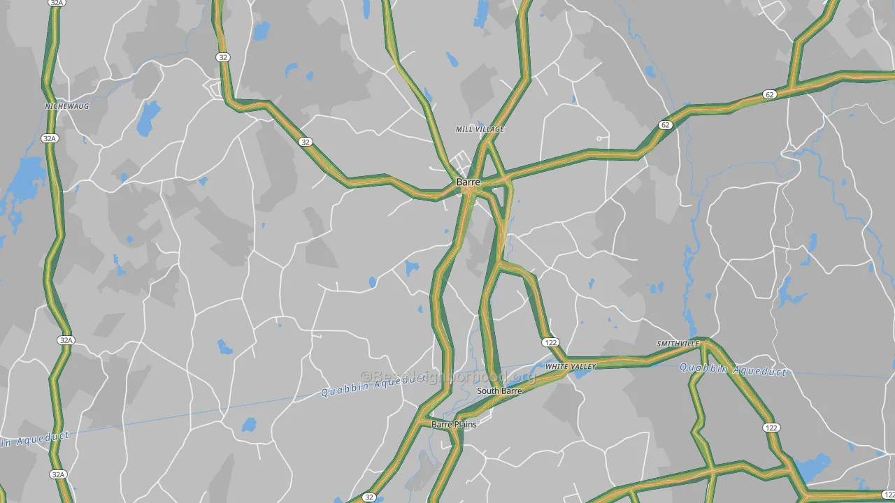 01005, MA Map of Noise Levels in 01005