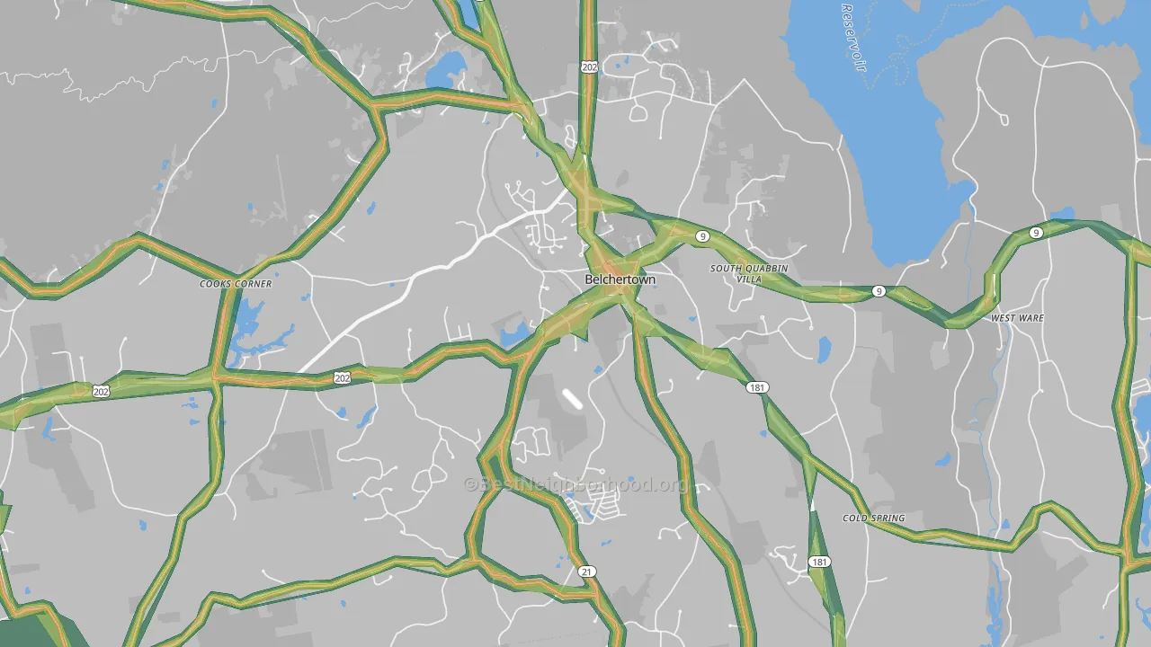 01007, MA Map of Noise Levels in 01007