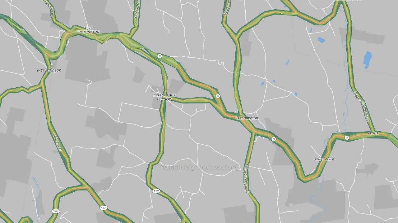 01026, MA Map of Noise Levels in 01026