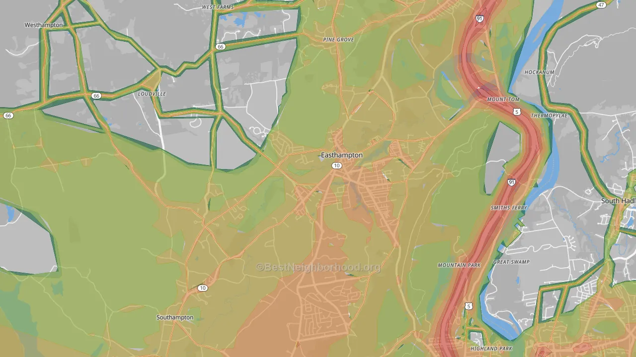 01027, MA Map of Noise Levels in 01027