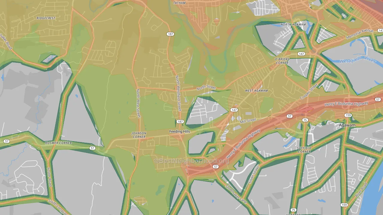 01030, MA Map of Noise Levels in 01030