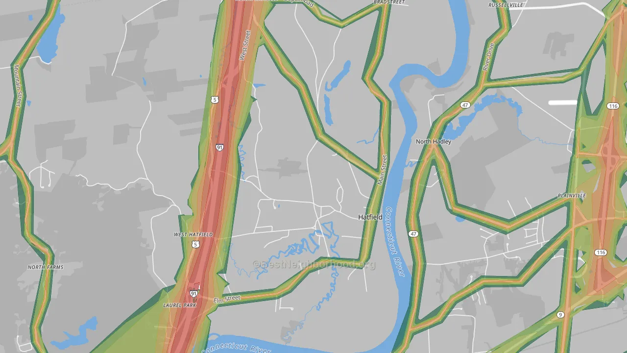 01038, MA Map of Noise Levels in 01038