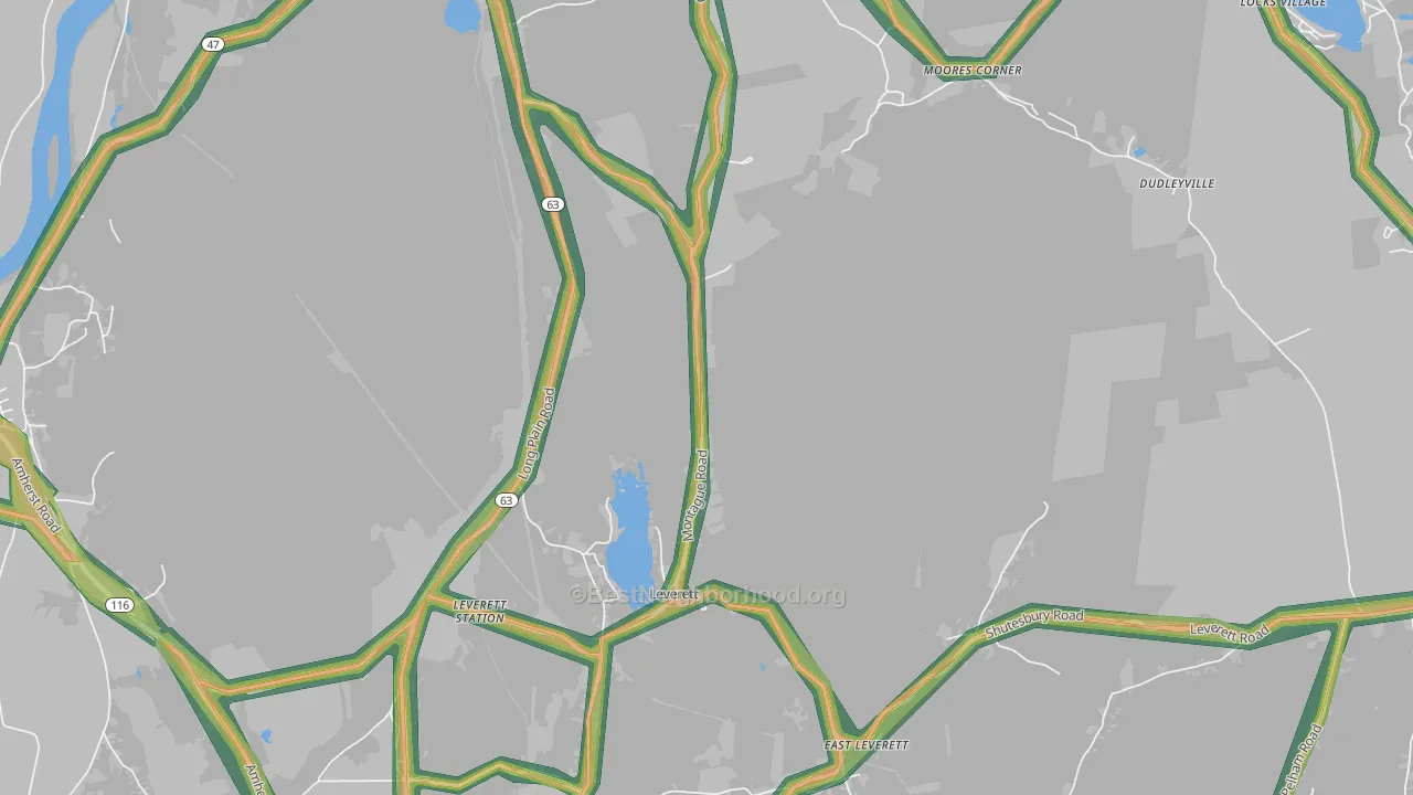 01054, MA Map of Noise Levels in 01054