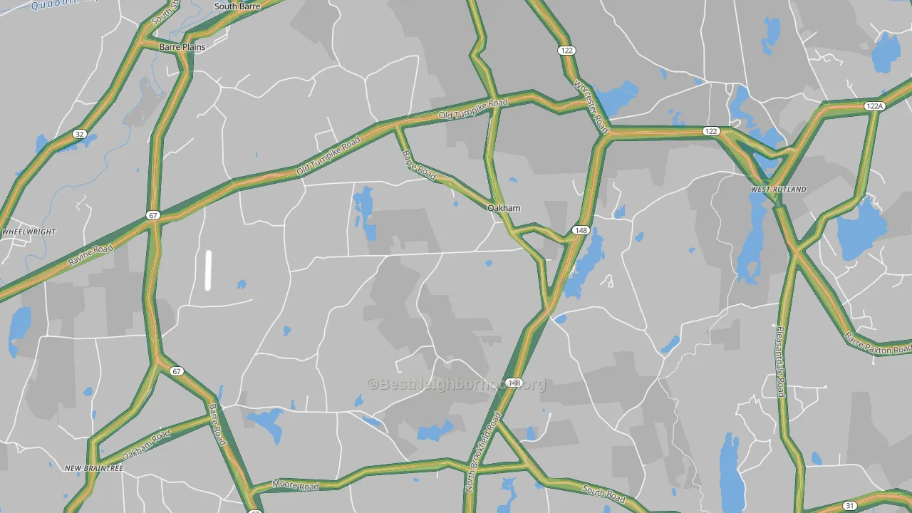 01068, MA Map of Noise Levels in 01068