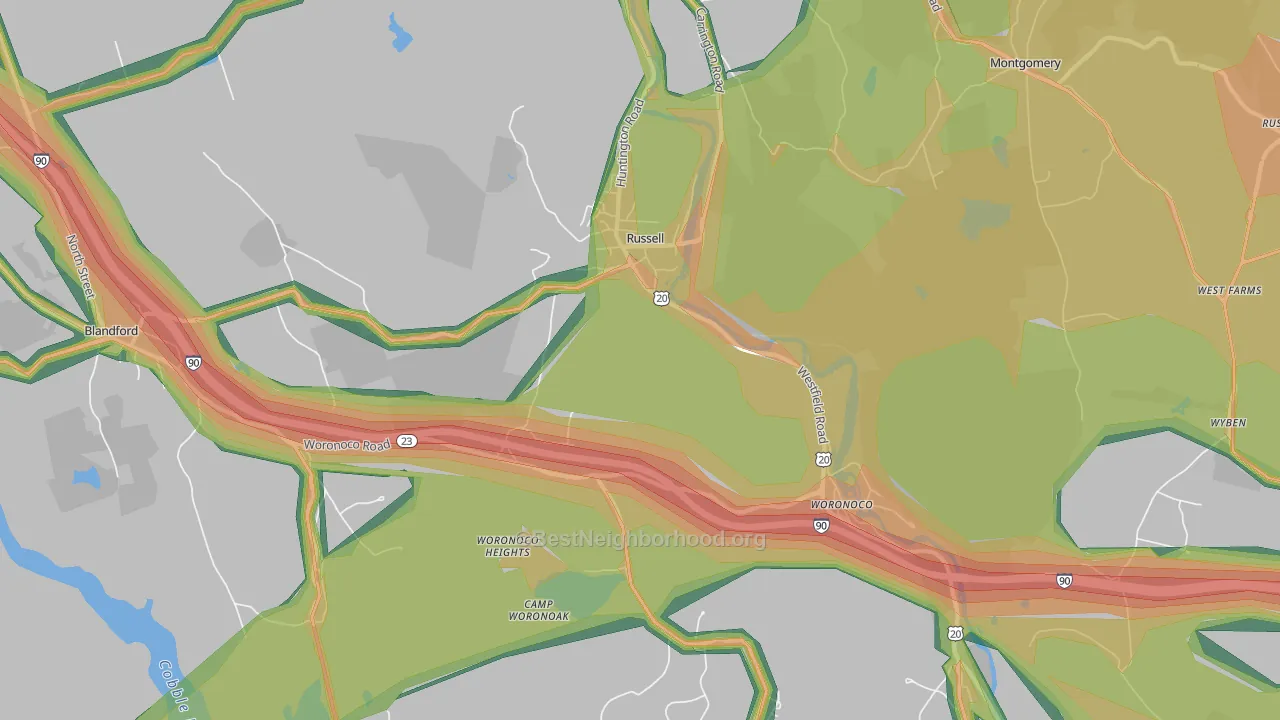 01071, MA Map of Noise Levels in 01071