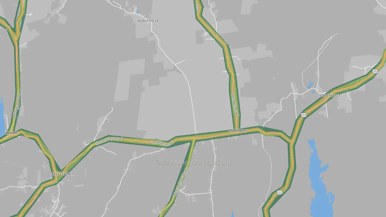 01072, MA Map of Noise Levels in 01072