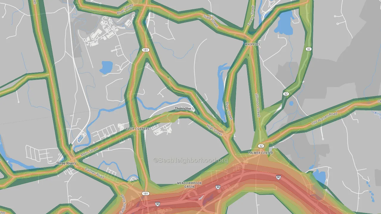 01079, MA Map of Noise Levels in 01079