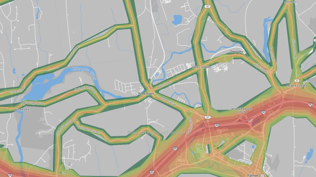 01080, MA Map of Noise Levels in 01080