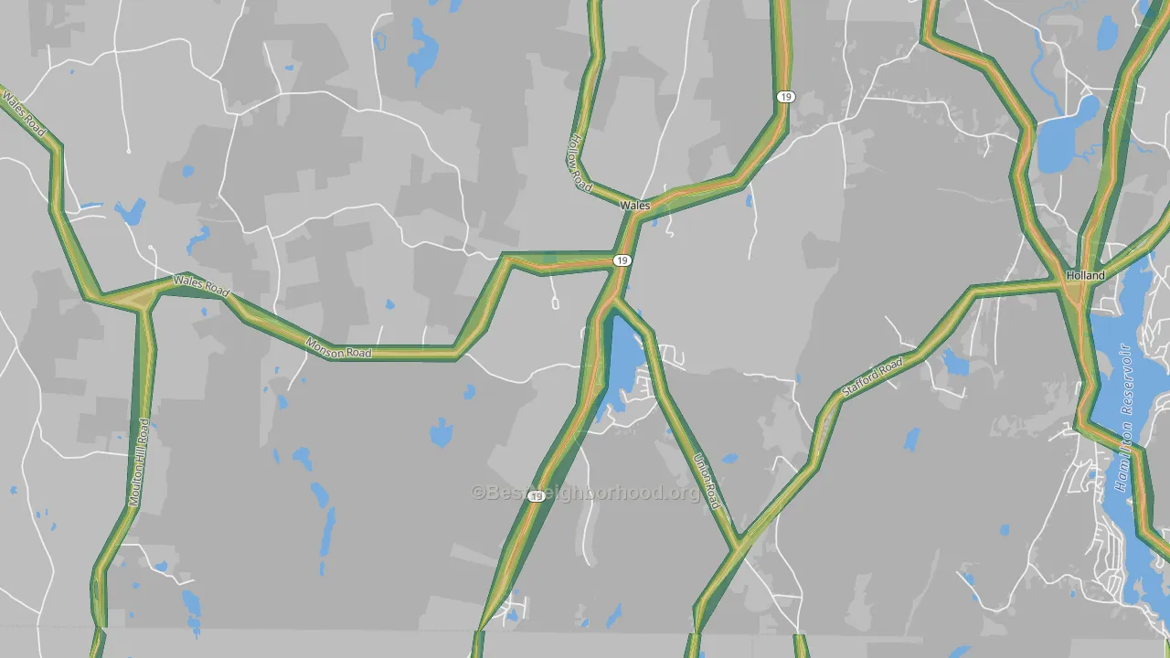 01081, MA Map of Noise Levels in 01081