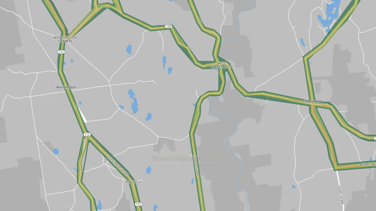 01084, MA Map of Noise Levels in 01084