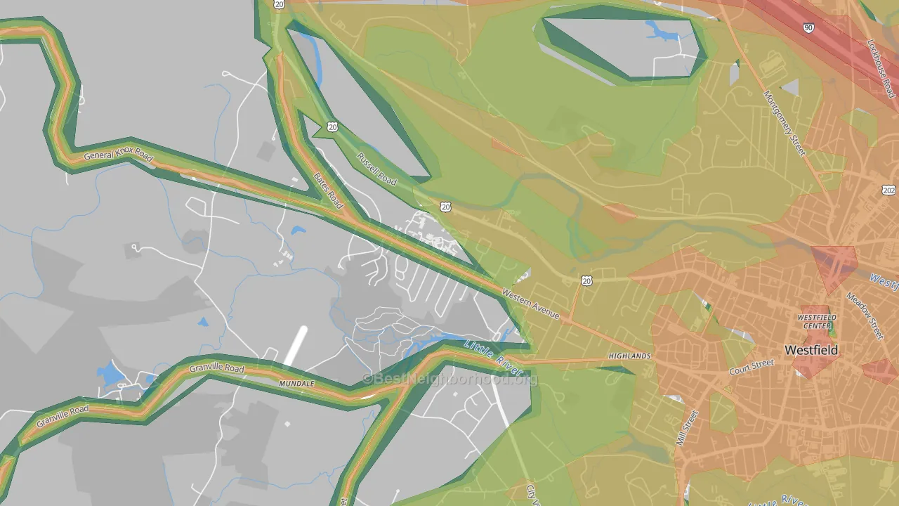 01086, MA Map of Noise Levels in 01086