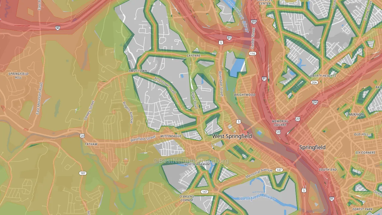 01089, MA Map of Noise Levels in 01089