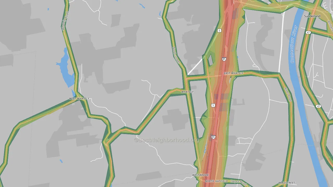 01093, MA Map of Noise Levels in 01093