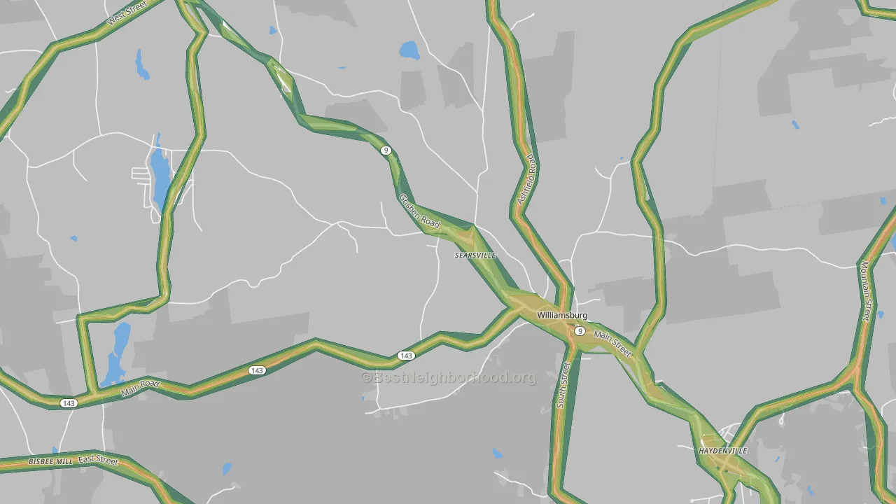 01096, MA Map of Noise Levels in 01096