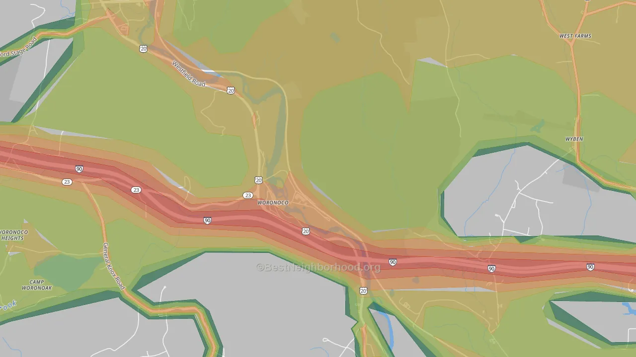 01097, MA Map of Noise Levels in 01097