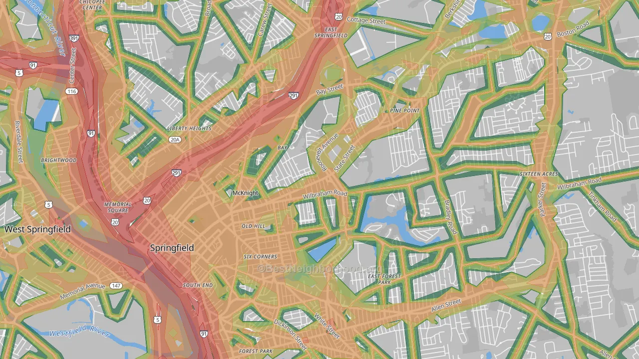 01109, MA Map of Noise Levels in 01109