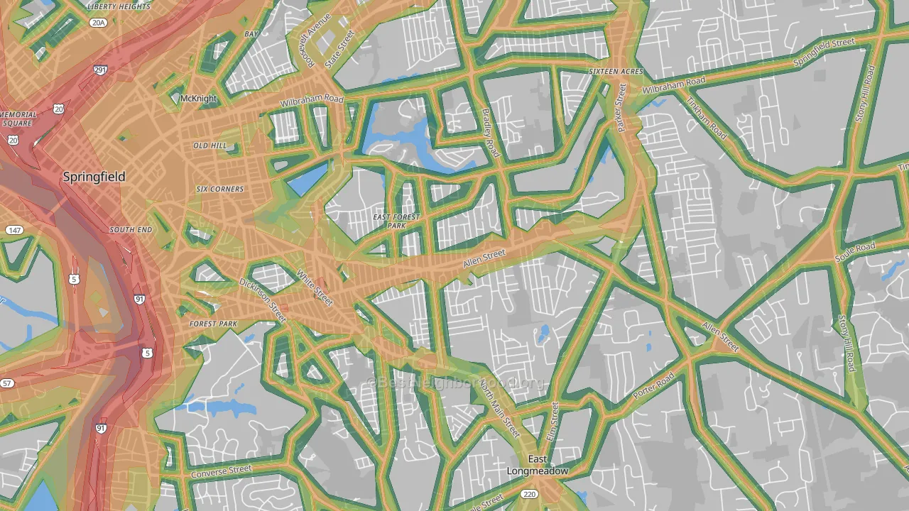 01118, MA Map of Noise Levels in 01118