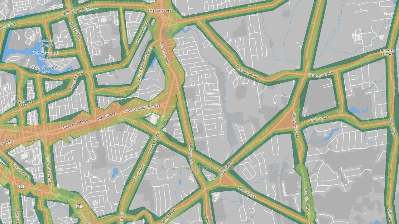 01128, MA Map of Noise Levels in 01128
