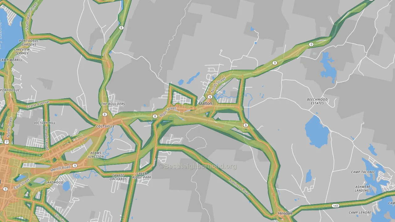 01226, MA Map of Noise Levels in 01226