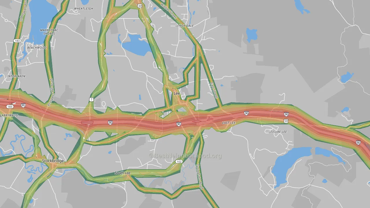 01238, MA Map of Noise Levels in 01238