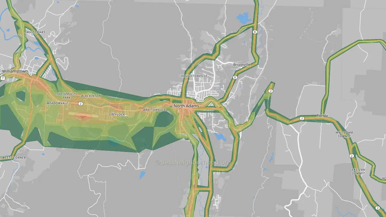 01247, MA Map of Noise Levels in 01247