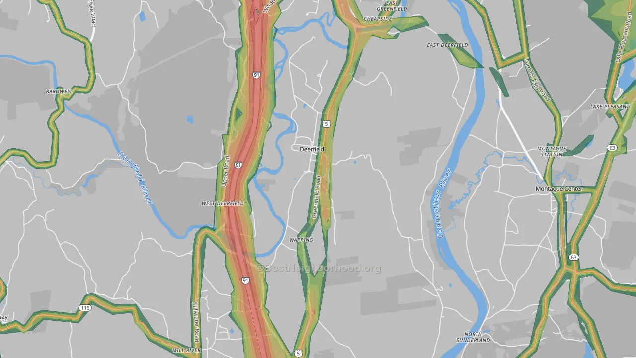 01342, MA Map of Noise Levels in 01342