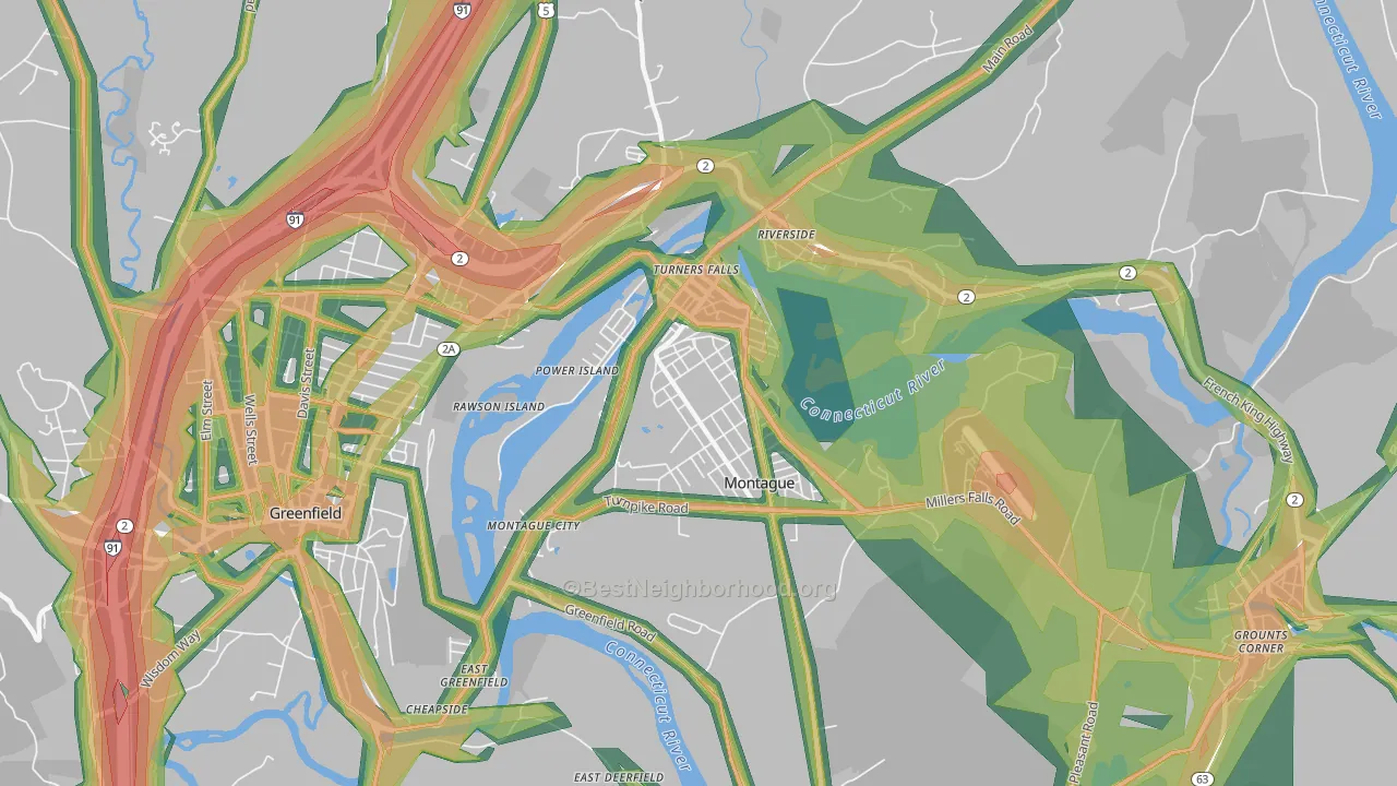 01376, MA Map of Noise Levels in 01376