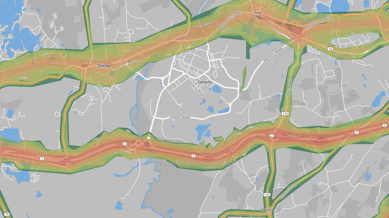 01434, MA Map of Noise Levels in 01434