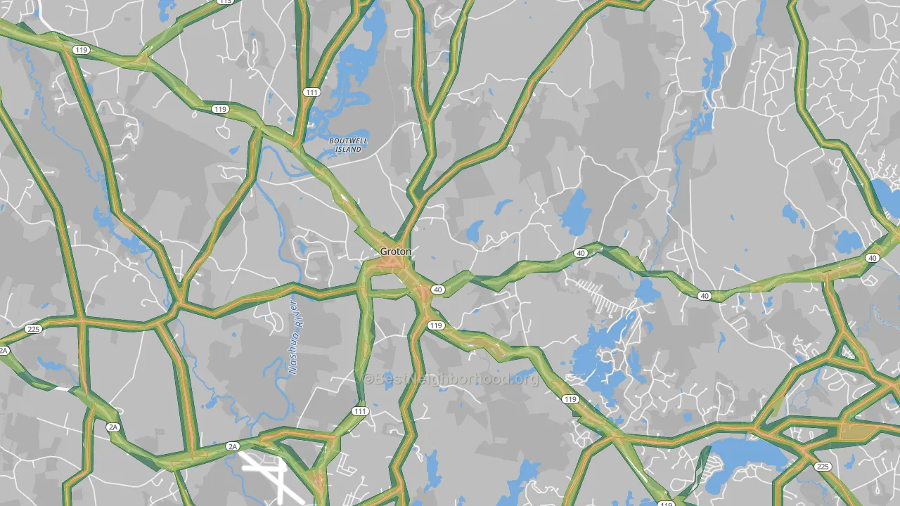 01450, MA Map of Noise Levels in 01450