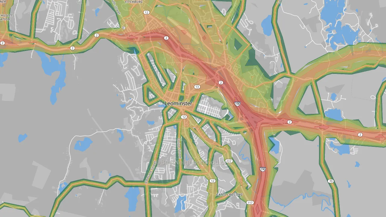 01453, MA Map of Noise Levels in 01453