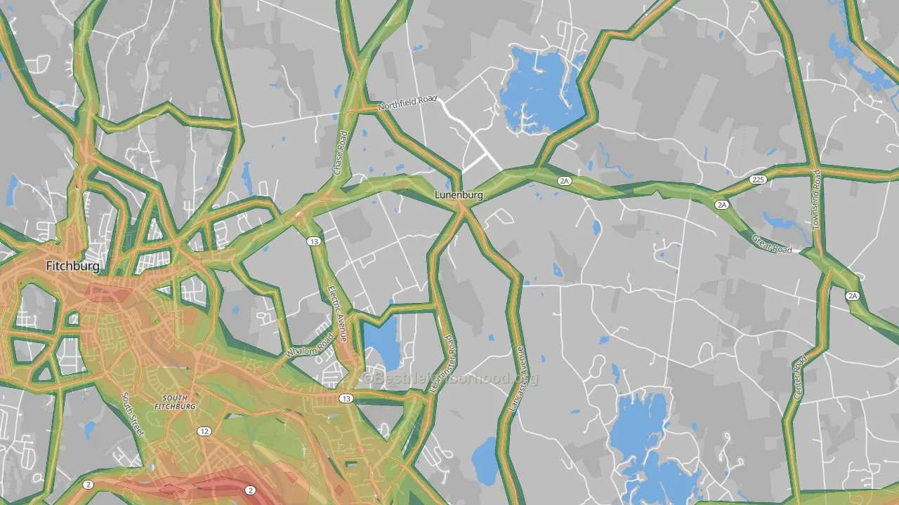01462, MA Map of Noise Levels in 01462