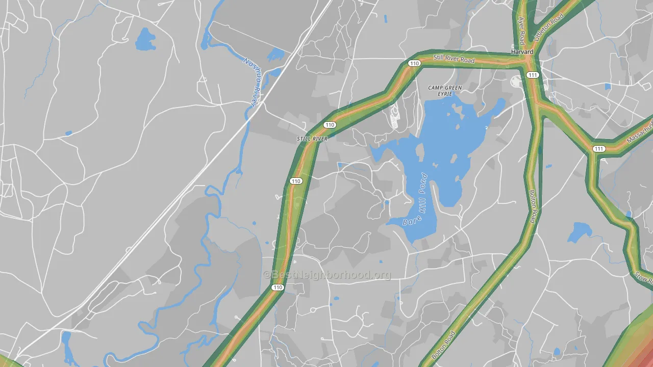 01467, MA Map of Noise Levels in 01467