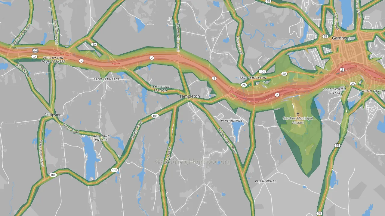 01468, MA Map of Noise Levels in 01468