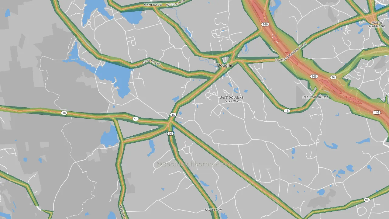01516, MA Map of Noise Levels in 01516