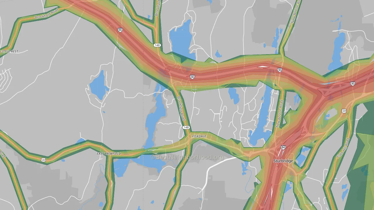 01518, MA Map of Noise Levels in 01518