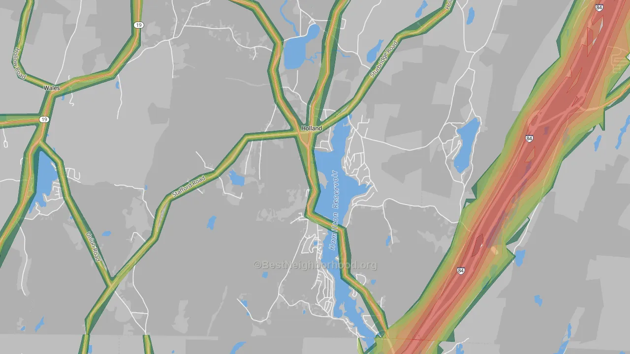 01521, MA Map of Noise Levels in 01521