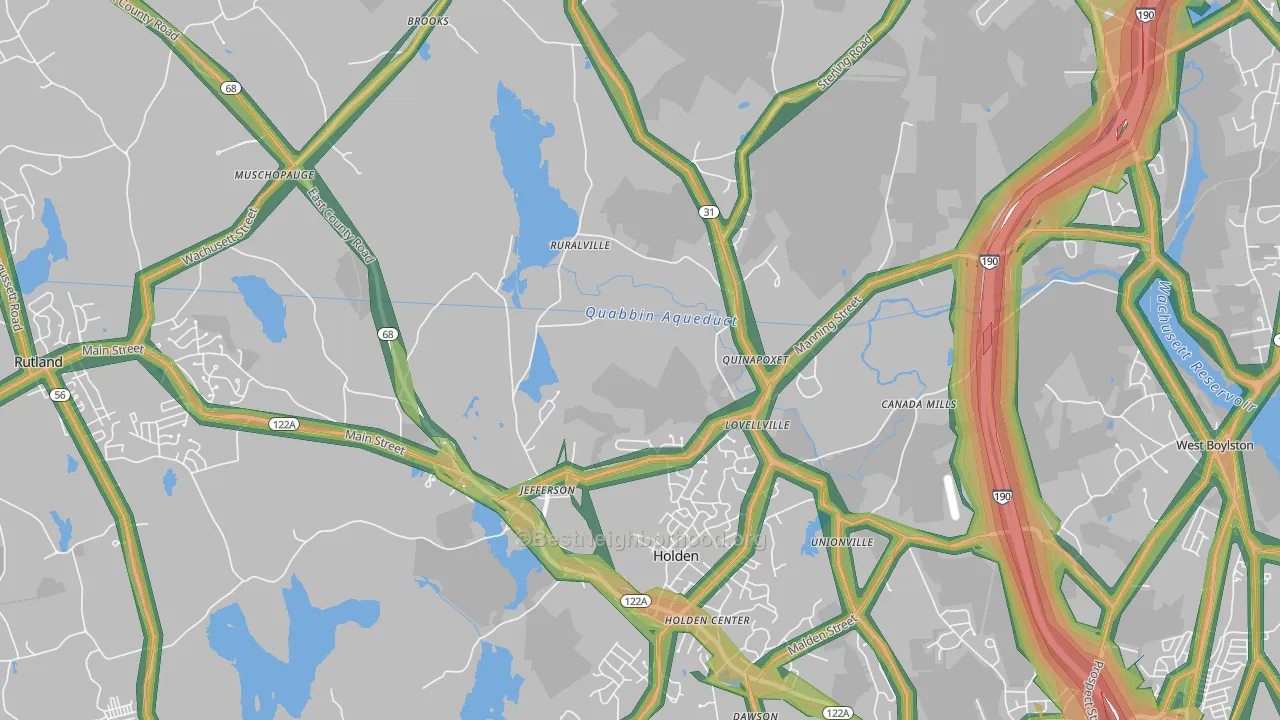 01522, MA Map of Noise Levels in 01522