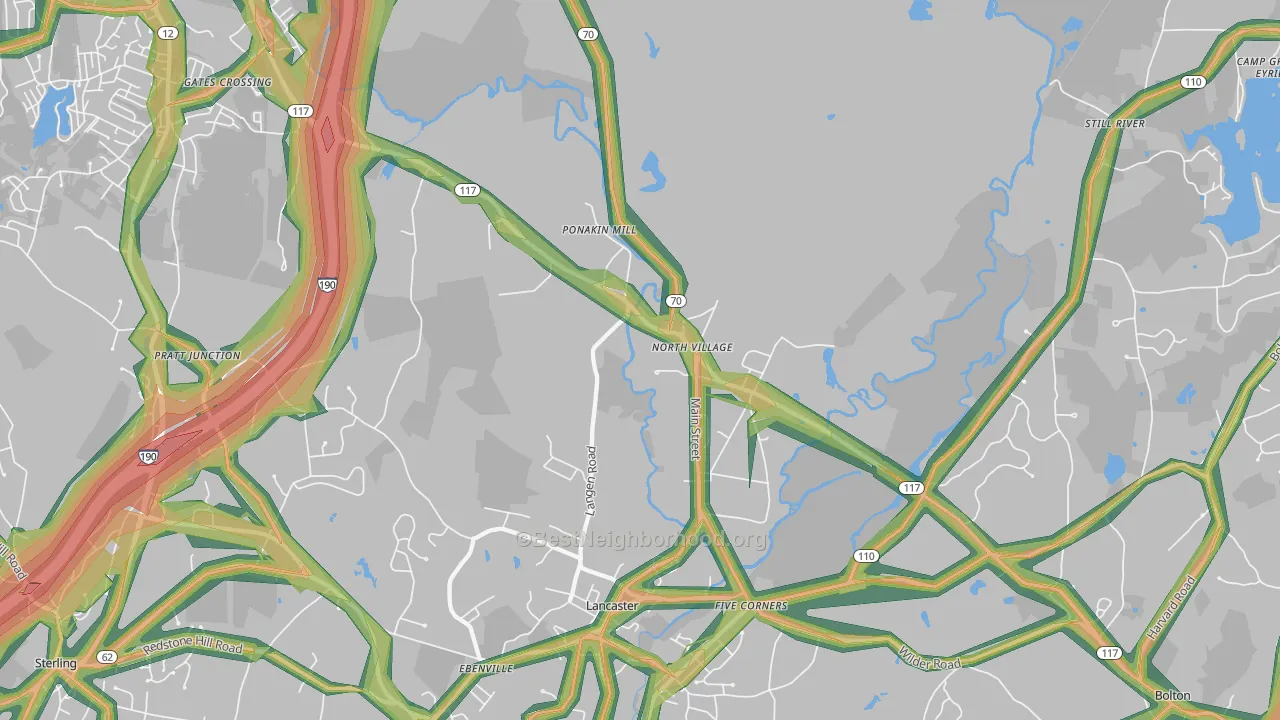 01523, MA Map of Noise Levels in 01523